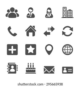 contact icon set, vector eps10.