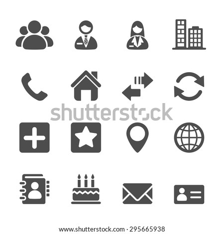 contact icon set, vector eps10.