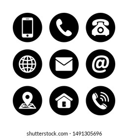 Contact icon set vector. Flat communication, contact us symbol collection