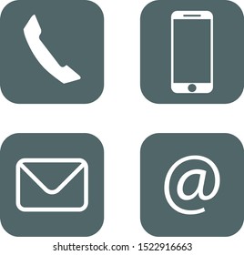 Contact icon set. Vector illustration