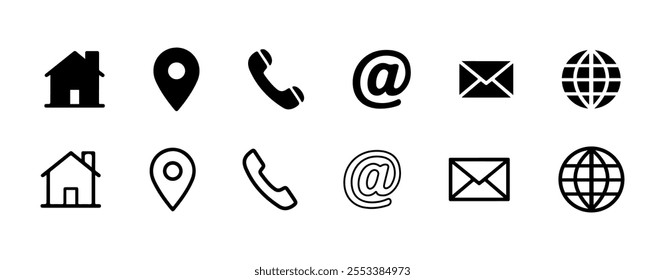 Contact icon set vector illustration, Contact us icons, Contact and Communication icons