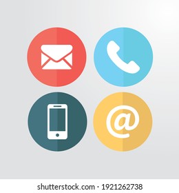 Contact Icon Set Vector Objects