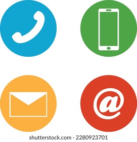 Contact icon set vector objects