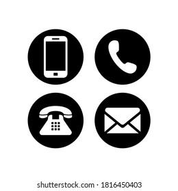 vector conjunto de iconos de contacto. Paquete de símbolos de iconos de teléfono y comunicación