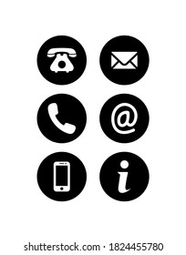 Contact icon set. Website icon symbol pack