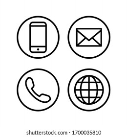 Contact icon set. Website icon vector illustration