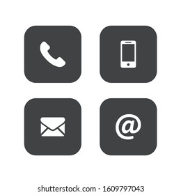 Contact icon set for your web site and mobile app