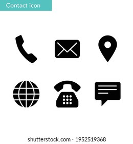 Contact Icon Set.Contact us Icon.