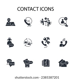 icono de contacto set.vector.Curso editable.Signo de estilo lineal para usar diseño web,logotipo.ilustración de símbolo.