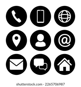 ilustración vectorial de símbolo de contacto. conjunto de iconos de comunicación aislados en fondo blanco. 