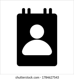 contact icon symbol vector on white background.