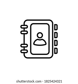 Símbolo de icono de contacto vector de fondo blanco