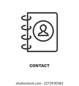 contact icon. Thin line contact icon from Human Resources collection. Outline vector isolated on white background. Editable contact symbol can be used web and mobile