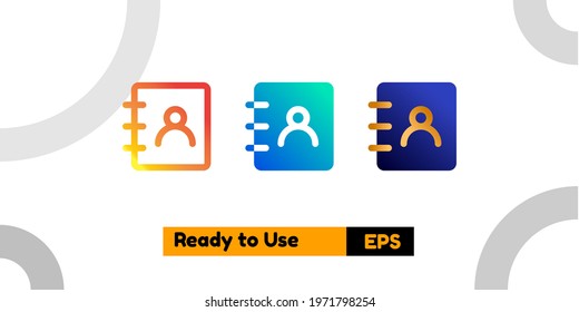 contact icon with three style gradient for poster, social media, and presentation