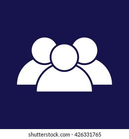 Contact icon vector. Blue background