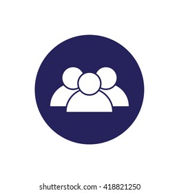 Contact icon vector. Blue circle. Blue button