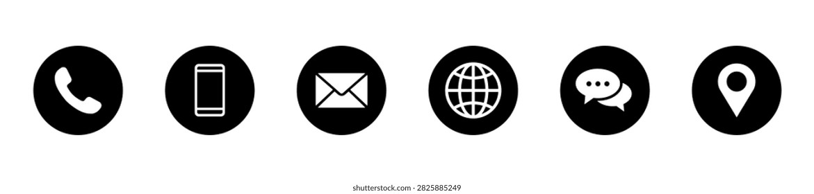 Contact icon vector. Communication icon collection. Customer service and business messaging symbols set.