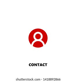contact icon. contact vector design. sign design. red color