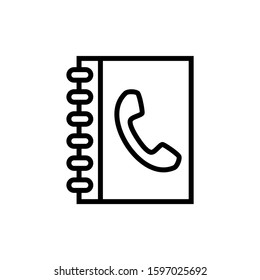 Contact icon vector in lineart style on white background,