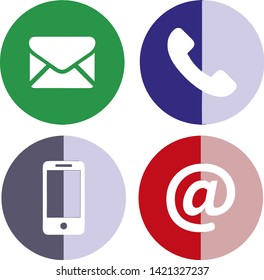 Contact icon vector MAIL PHONE SMS 