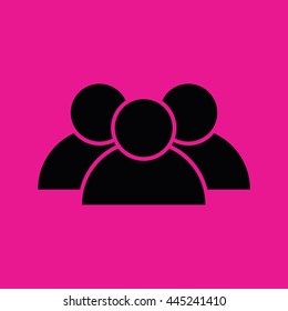Contact icon vector. Pink background