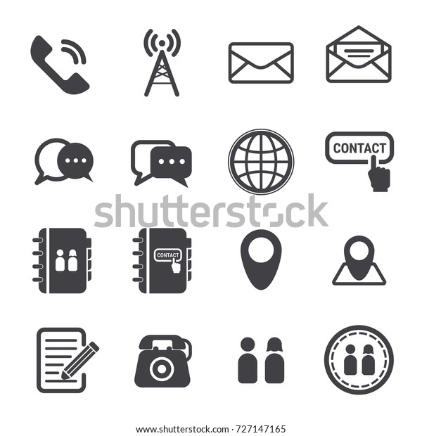 Contact Icon Contact Vector Set Stock Vector (Royalty Free) 727147165