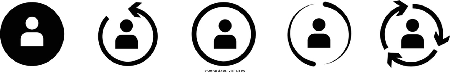 Contact icon vector. Set of account icon. People logo icon on a transparent background. Contact icon