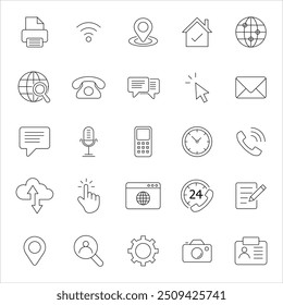 Icono de contacto conjunto de iconos de Vector ilustración	