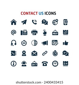 Contact icons desing for templet