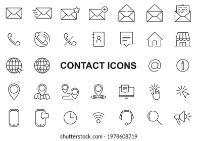 Contact Icons - Editable stroke