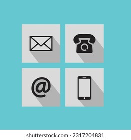contact icons, email, phone, contact, mobile