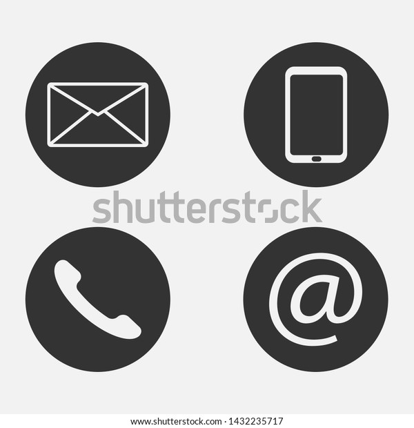 Contact Icons Isolated On White Background Stock Vector (Royalty Free ...