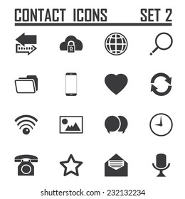 Contact icons on white background, stock vector