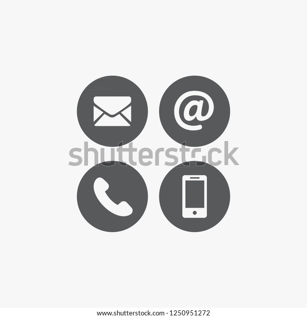 iconos de contacto en fondo blanco