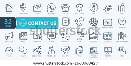Contact Icons Pack. Thin line icons set. Flaticon collection set. Simple vector icons