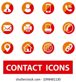 Contact icons. red