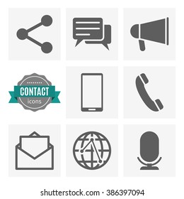 contact icons set
