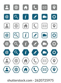contact icons set, business card icons, business icons set 