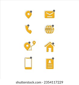Contact icons set on a white background, business, social, web, phone, contact, locations