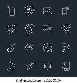 Contact icons set . Contact  pack symbol vector elements for infographic web