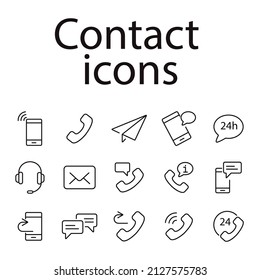 Contact icons set . Contact pack symbol vector elements for infographic web