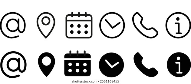Contact icons set. Contact us icon collection. web icon vector
