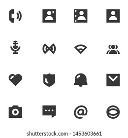 Contact Icons Set Vector Illustration 