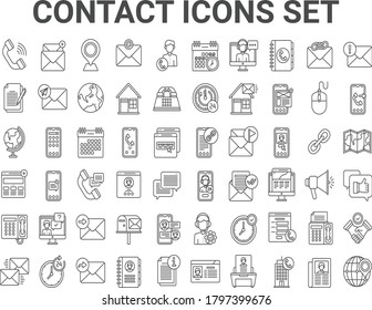 Contact icons set.message,phone,mail,chat globe,world,book,24 hours icon vector illustration design
