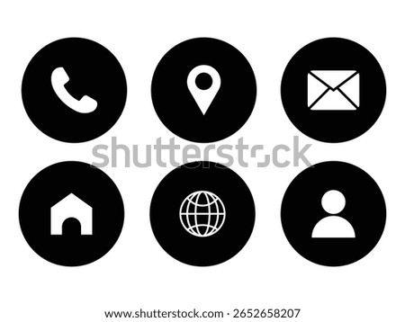 Contact icons. Contact sign vector set. Telephone number symbol. Email logo. Mail envelope sign. Location address symbol