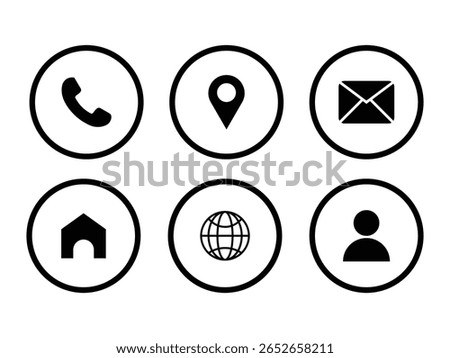 Contact icons. Contact sign vector set. Telephone number symbol. Email logo. Mail envelope sign. Location address symbol