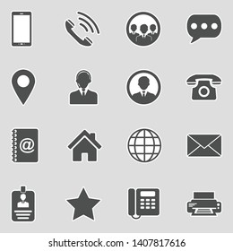 Contact Icons. Sticker Design. Vector Illustration.