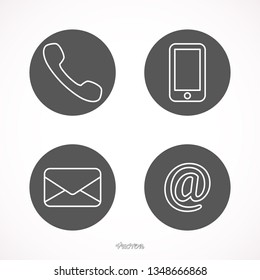 Contact icons - stock vector
