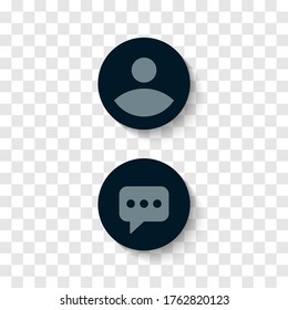 Iconos de contacto. Diseño Plano De Dos Tonos. Ilustración vectorial con sombra.