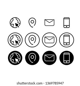 Contact icons vector
